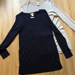 2 x H&M soft, sheer tunics NWOT